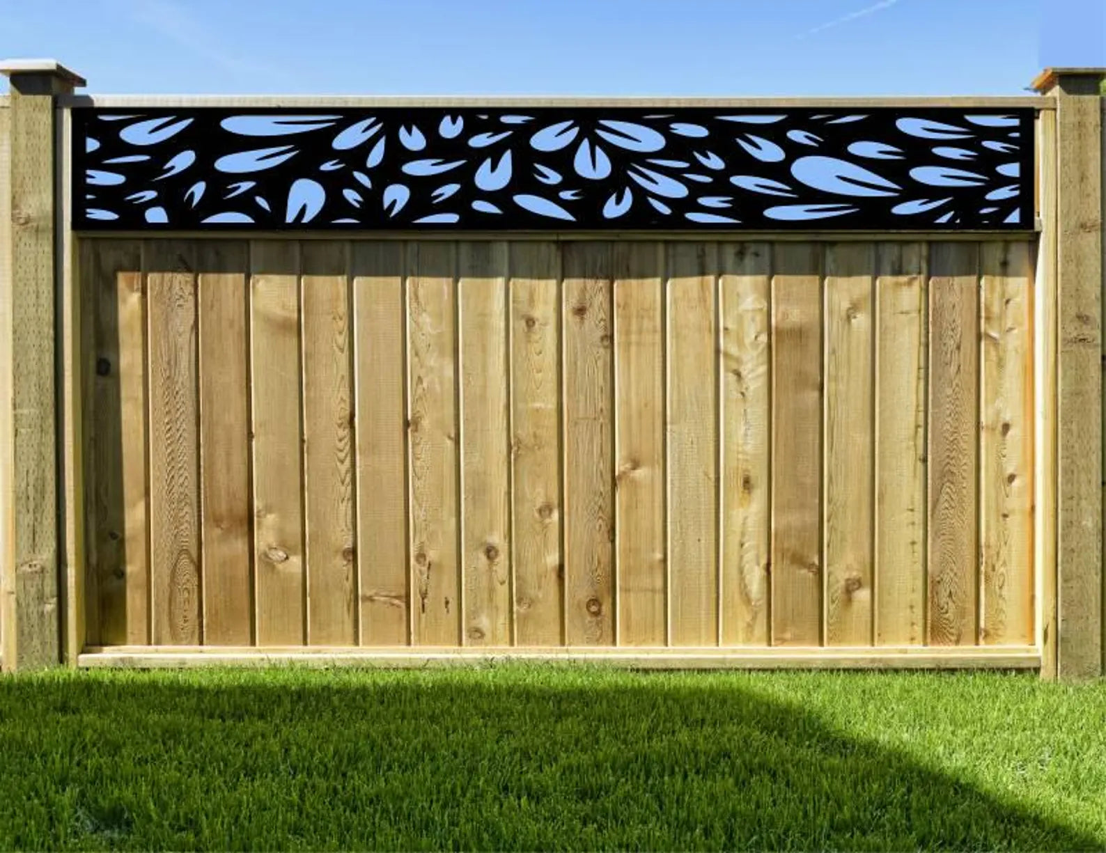 wooden fence trellis topper Fence Toppers- LVP378-43 48"w x 12"h / Rusty Patina