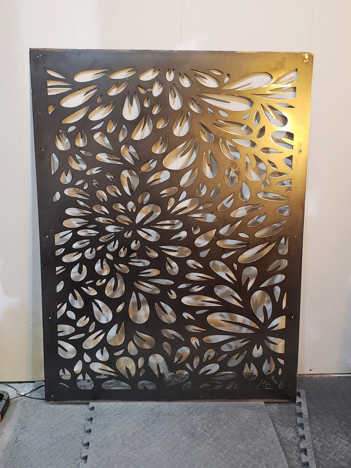 Metal Privacy Screen, Indoor & Outdoor - Floral A7