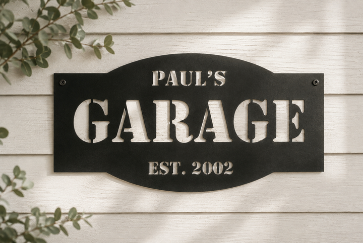 Custom Metal Garage Sign