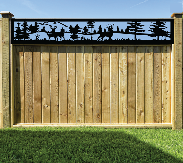 Fence Topper- Deer Forest Scene