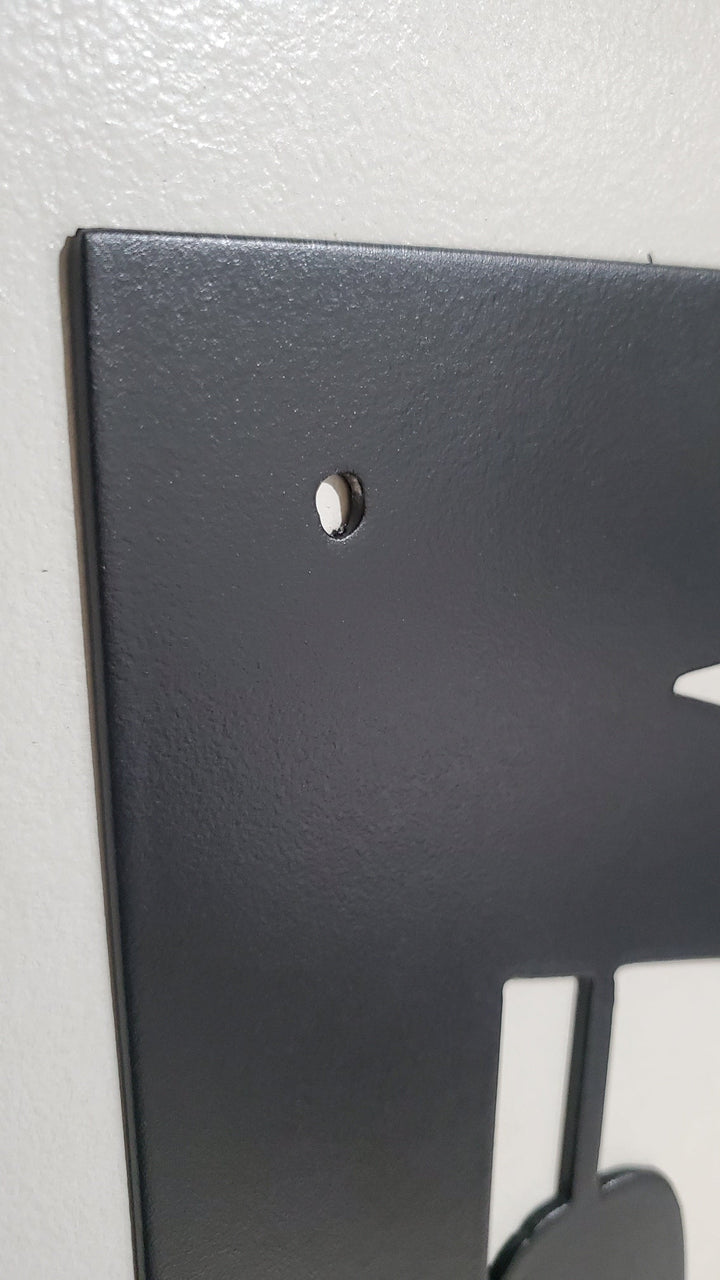 Decorative Rustic Railings Wildlife Metal Panel - Bear and Cubs In A Forest Scene