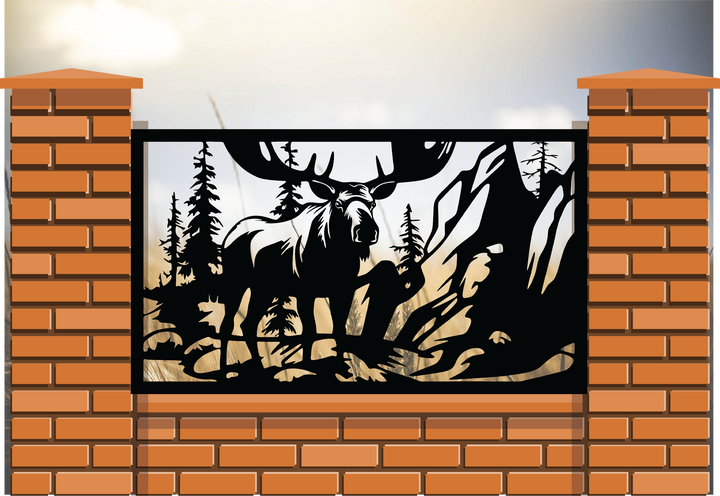 Decorative Rustic Panel- Moose Scene 1