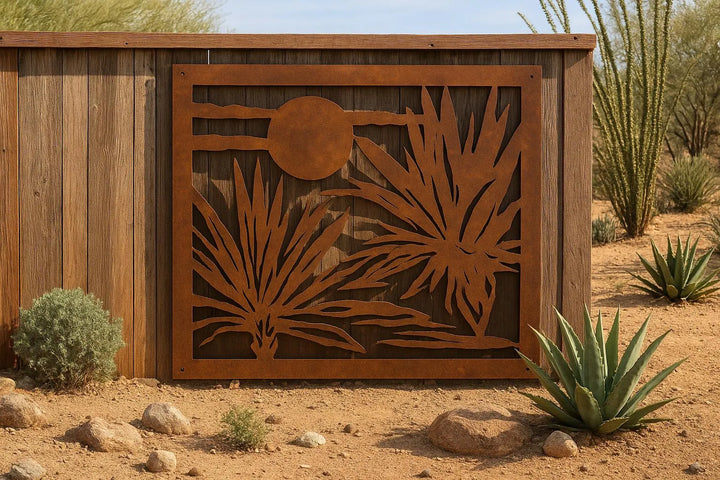 Desert Theme Metal Panel- Agave Plants (PUA38)