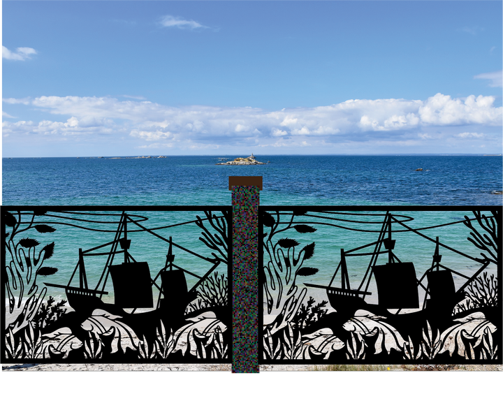 Coastal Metal Art - Metal Ship With Sail LVP5