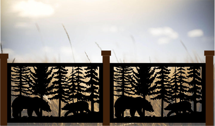 Decorative Rustic Railings Wildlife Metal Panel - Wooded Walk