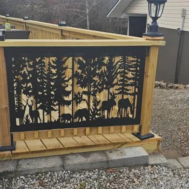 Rustic Decorative Panel- Bear, Moose, & Deer Complete Scene