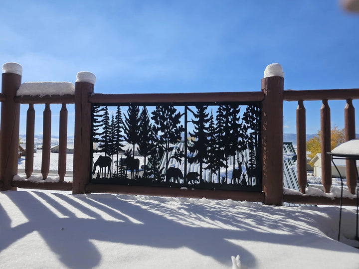 Rustic Decorative Panel- Bear, Moose, & Deer Complete Scene