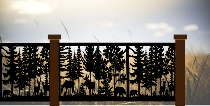 Rustic Decorative Panel- Bear, Moose, & Deer Complete Scene