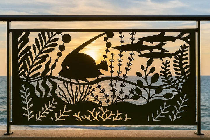 Decorative Coastal Marine Railings - Corals, Sharks & Large Fish LVP4