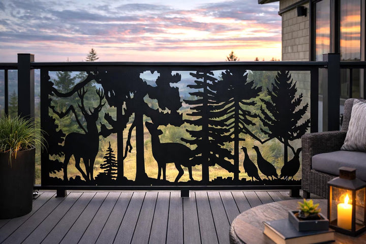 Decorative Metal Panel- Deer and Turkeys