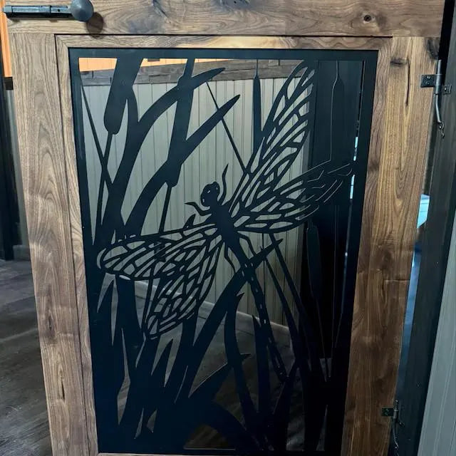 Decorative Panel, Indoor & Outdoor - Dragonfly and Cattails