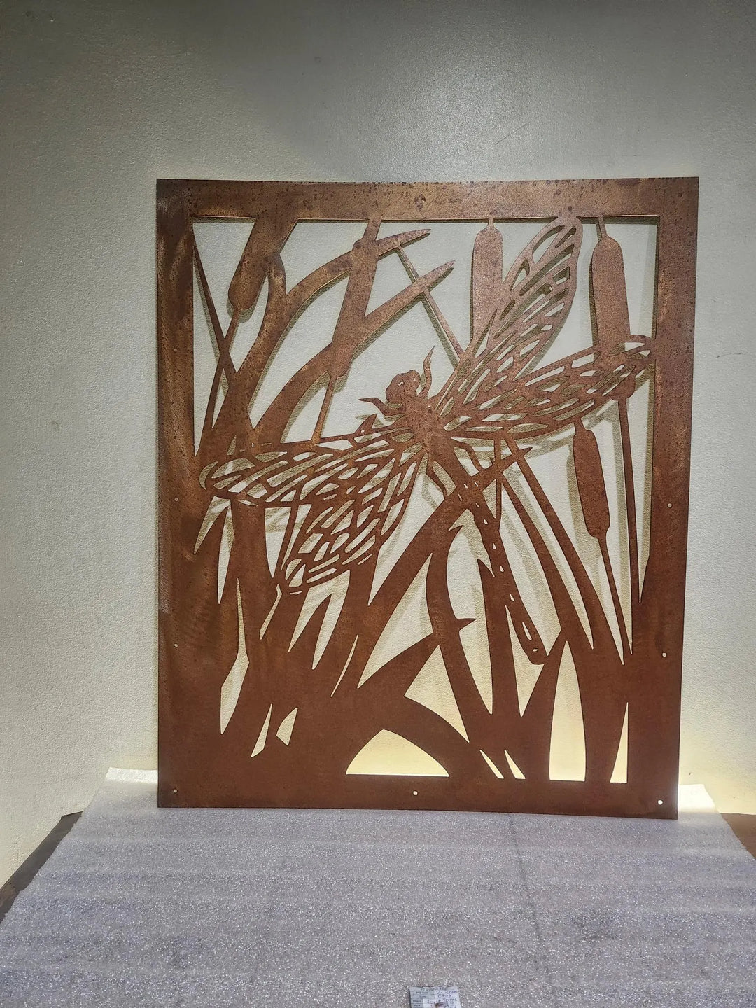 Decorative Panel, Indoor & Outdoor - Dragonfly and Cattails