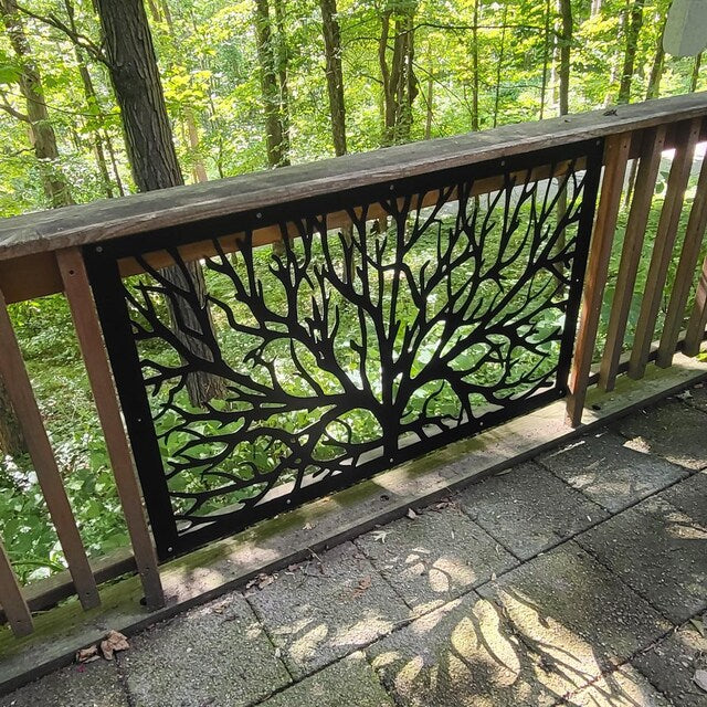 Tree Railing Insert Metal Panel - Tree Branches LCFG