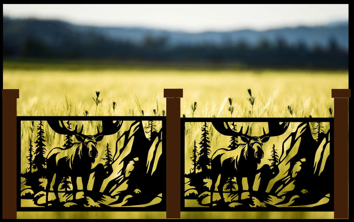 Decorative Rustic Panel- Moose Scene 1