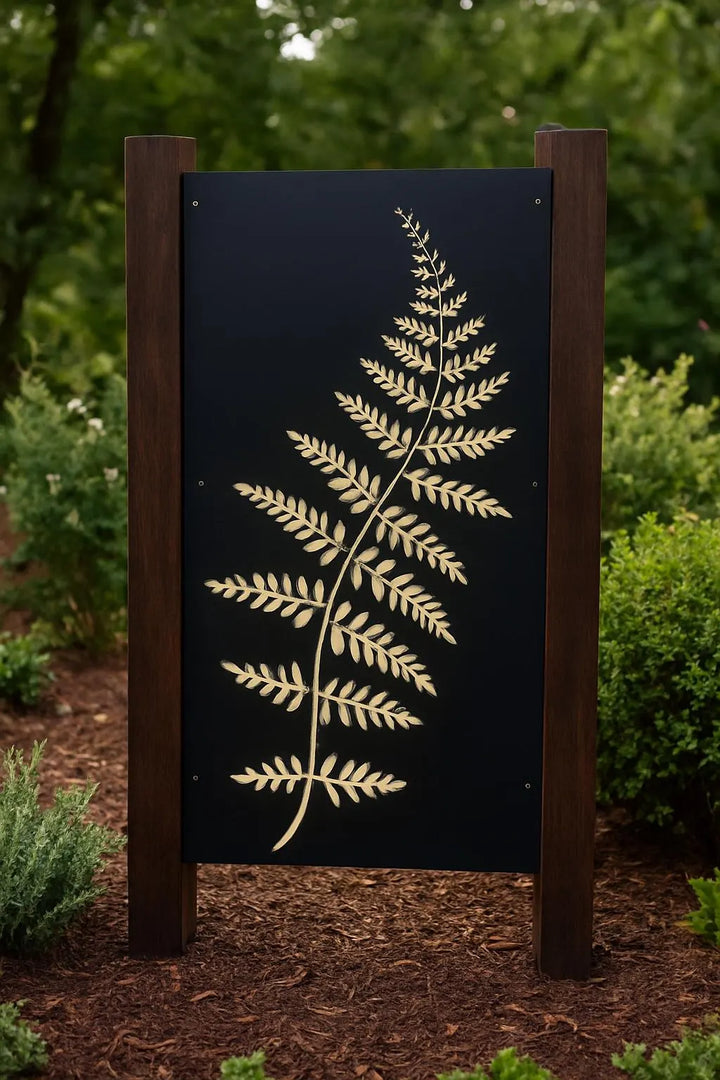 Metal Privacy Screen, Indoor & Outdoor - Tall Fern (PID3)