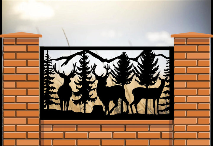 Decorative Wildlife Railings- Two Bucks and a Doe