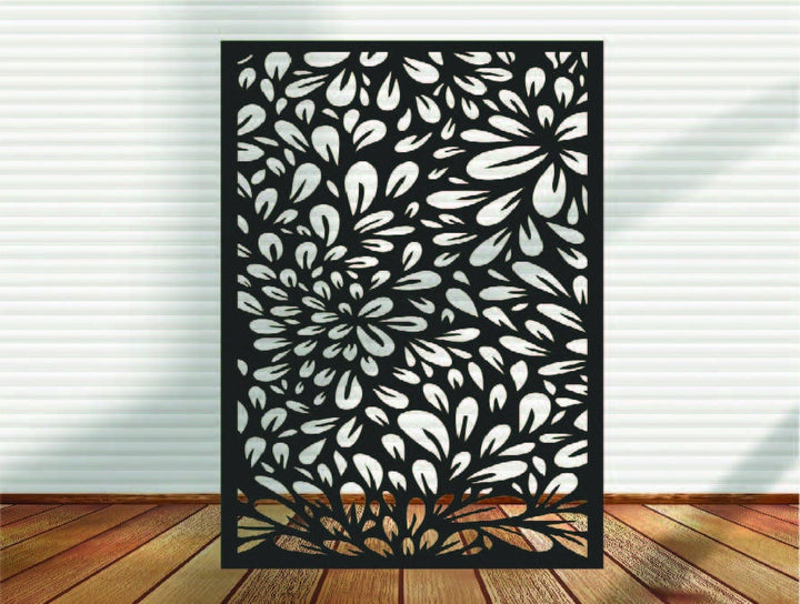 Metal Privacy Screen, Indoor & Outdoor - Floral A7
