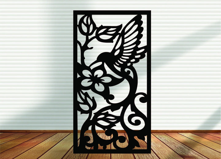 Metal Garden Panel - Hummingbird