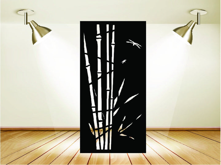 Privacy Metal Panel - Bamboo N Dragon Fly MPD2
