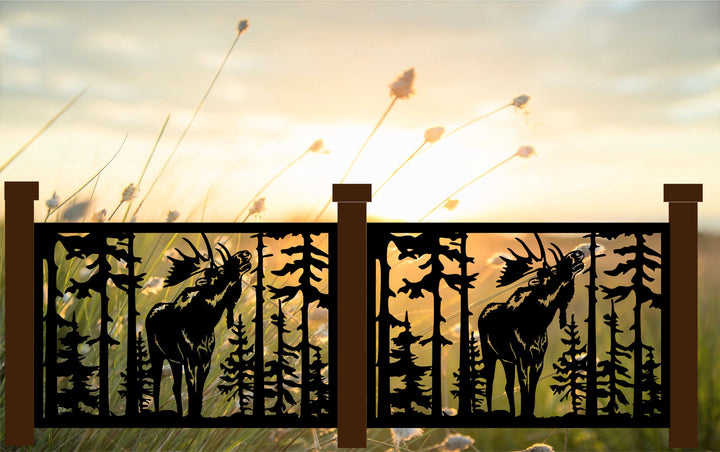 Rustic Moose In Forest Panel Art