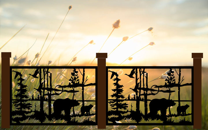 Rustic Bear and Cub Wildlife Panel Art